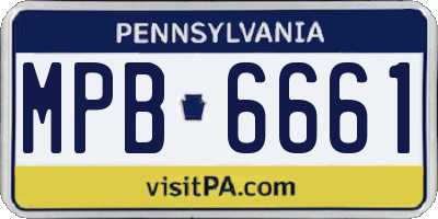 PA license plate MPB6661