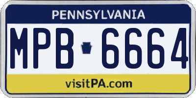 PA license plate MPB6664