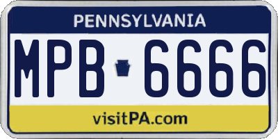 PA license plate MPB6666