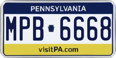 PA license plate MPB6668