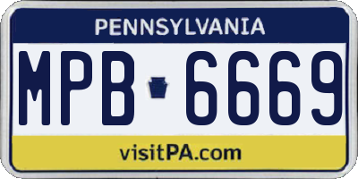 PA license plate MPB6669