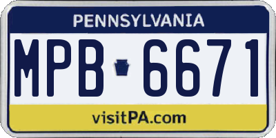 PA license plate MPB6671