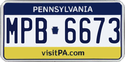 PA license plate MPB6673