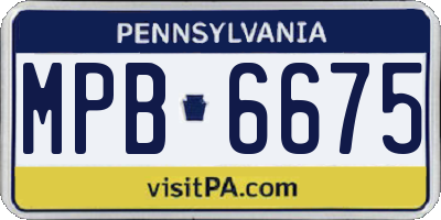 PA license plate MPB6675