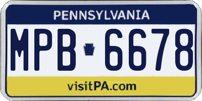 PA license plate MPB6678