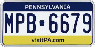 PA license plate MPB6679