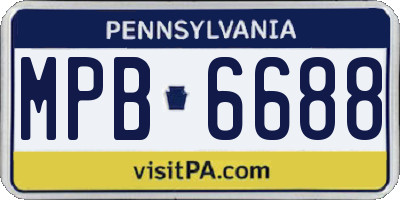 PA license plate MPB6688