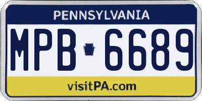 PA license plate MPB6689