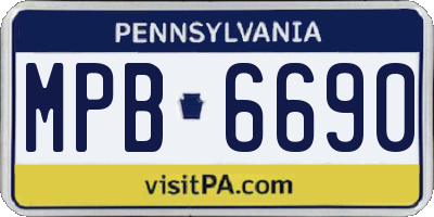 PA license plate MPB6690