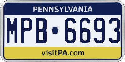 PA license plate MPB6693