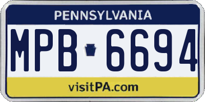 PA license plate MPB6694