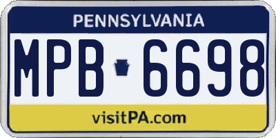 PA license plate MPB6698