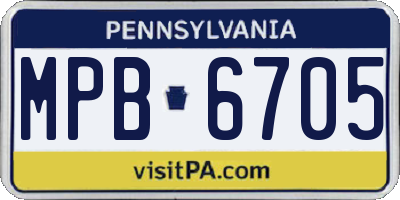 PA license plate MPB6705