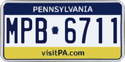PA license plate MPB6711