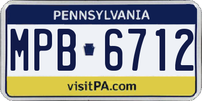 PA license plate MPB6712