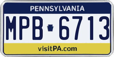 PA license plate MPB6713