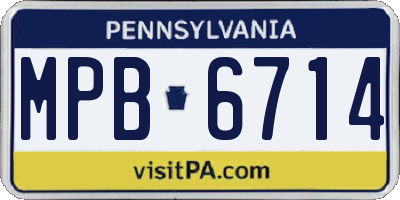 PA license plate MPB6714