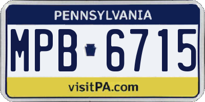 PA license plate MPB6715