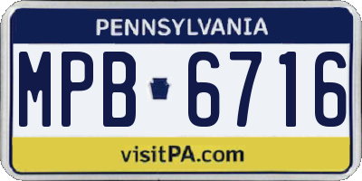 PA license plate MPB6716