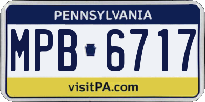 PA license plate MPB6717