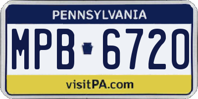 PA license plate MPB6720