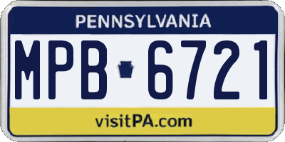 PA license plate MPB6721