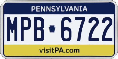 PA license plate MPB6722