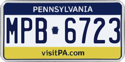 PA license plate MPB6723