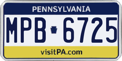 PA license plate MPB6725