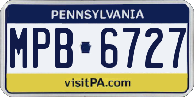 PA license plate MPB6727