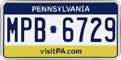 PA license plate MPB6729
