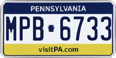PA license plate MPB6733