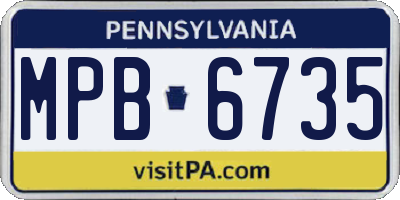 PA license plate MPB6735