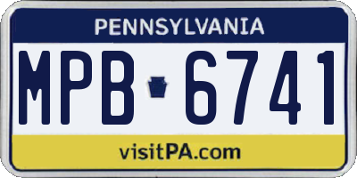 PA license plate MPB6741