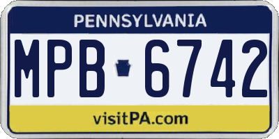 PA license plate MPB6742