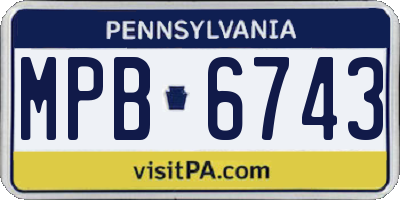 PA license plate MPB6743