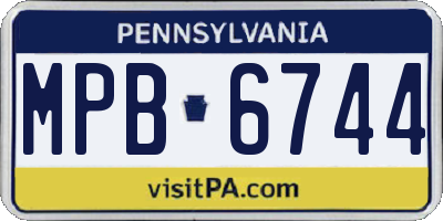 PA license plate MPB6744