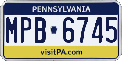 PA license plate MPB6745