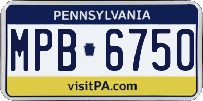 PA license plate MPB6750
