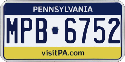 PA license plate MPB6752