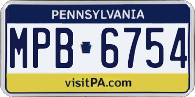 PA license plate MPB6754
