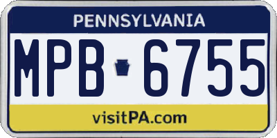 PA license plate MPB6755