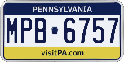 PA license plate MPB6757