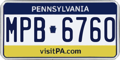 PA license plate MPB6760