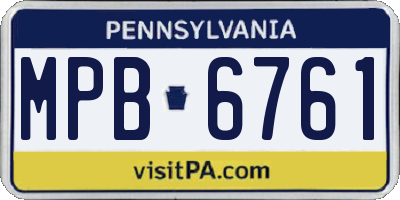 PA license plate MPB6761