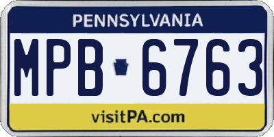 PA license plate MPB6763