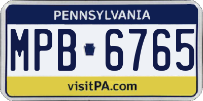 PA license plate MPB6765
