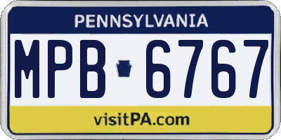 PA license plate MPB6767