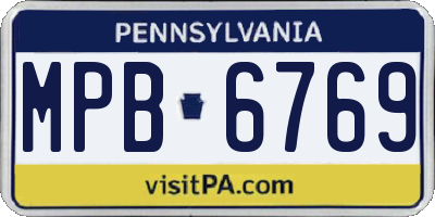 PA license plate MPB6769