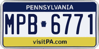 PA license plate MPB6771